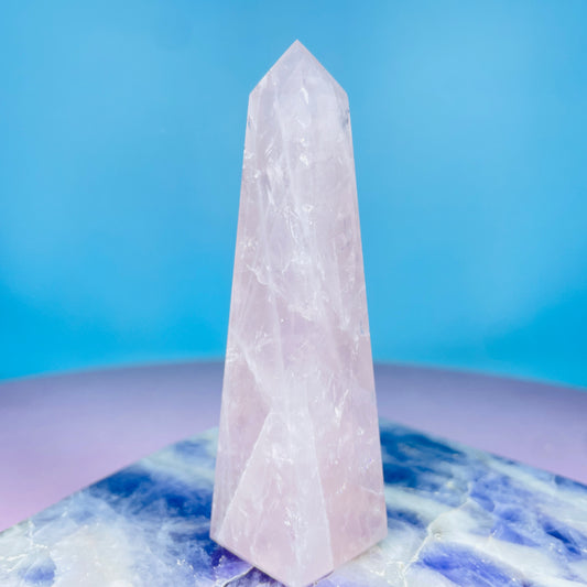Rose Quartz Medium Obelisk Tower
