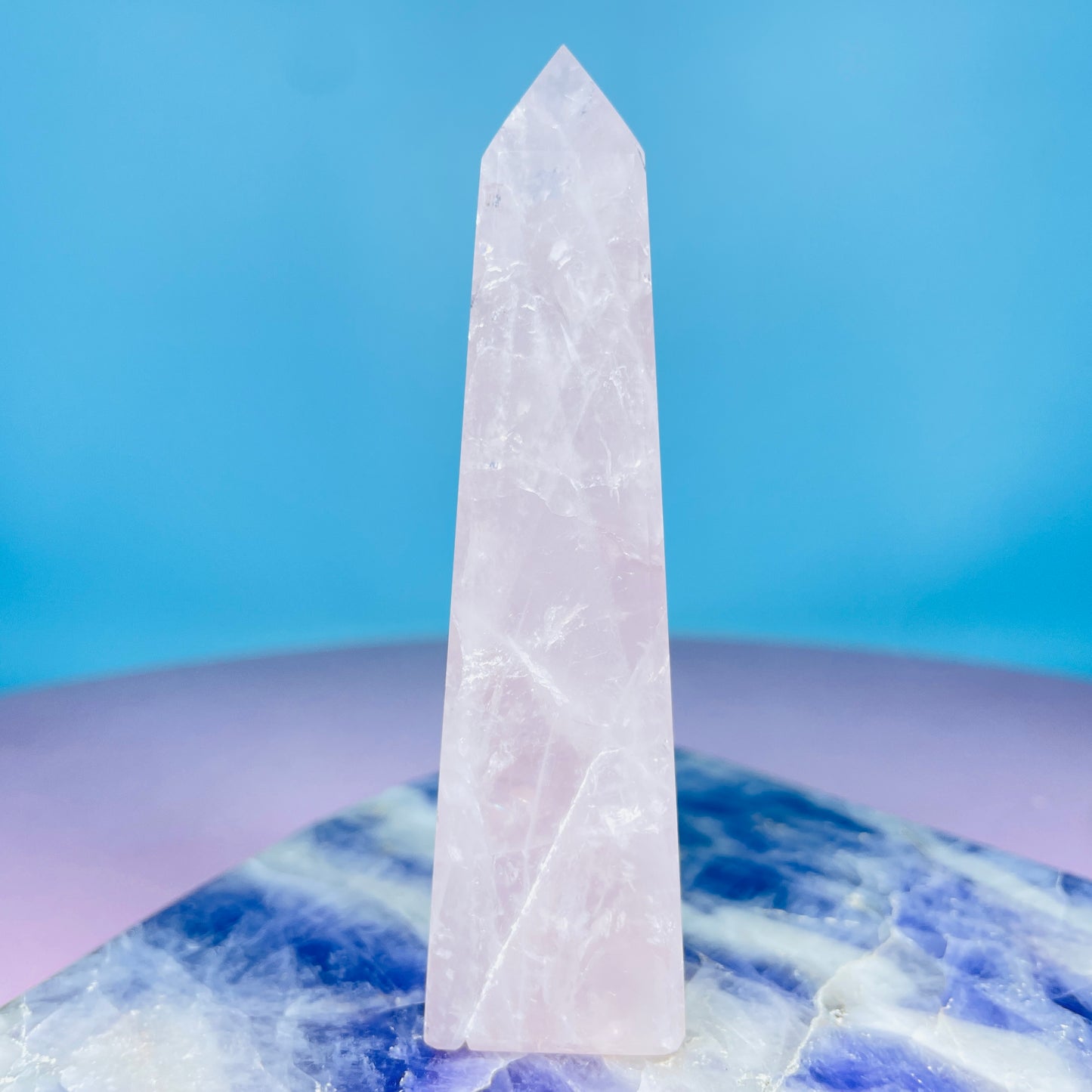 Rose Quartz Medium Obelisk Tower