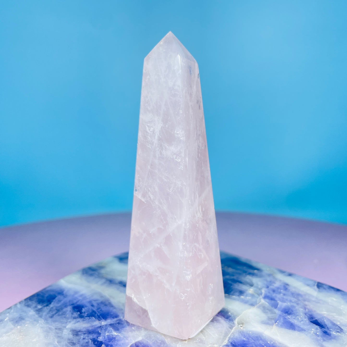 Rose Quartz Medium Obelisk Tower