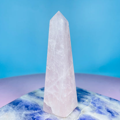 Rose Quartz Medium Obelisk Tower