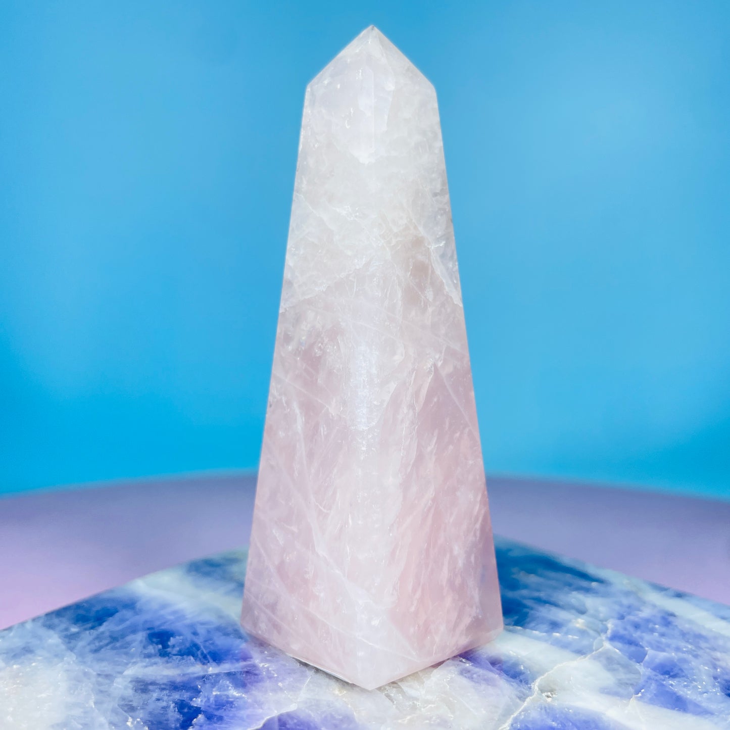 Rose Quartz Medium Obelisk Tower