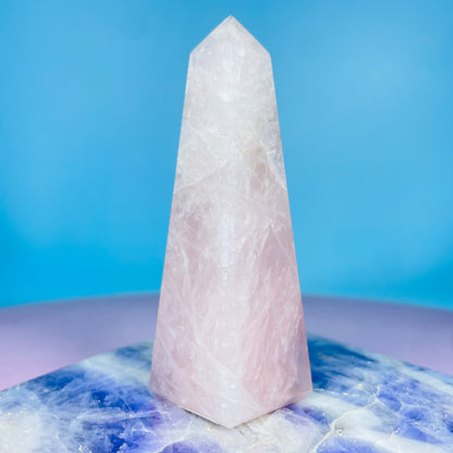 Rose Quartz Medium Obelisk Tower