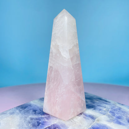 Rose Quartz Medium Obelisk Tower