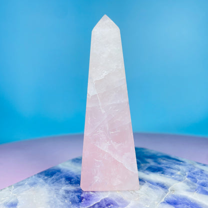 Rose Quartz Medium Obelisk Tower