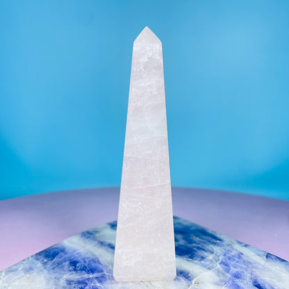Rose Quartz Medium Obelisk Tower