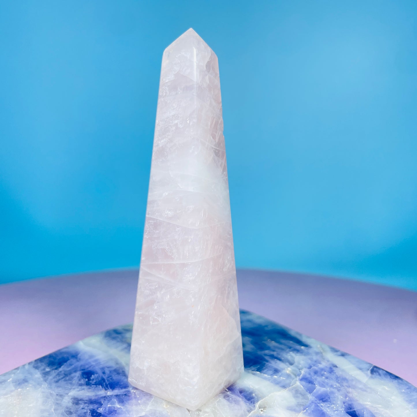 Rose Quartz Medium Obelisk Tower