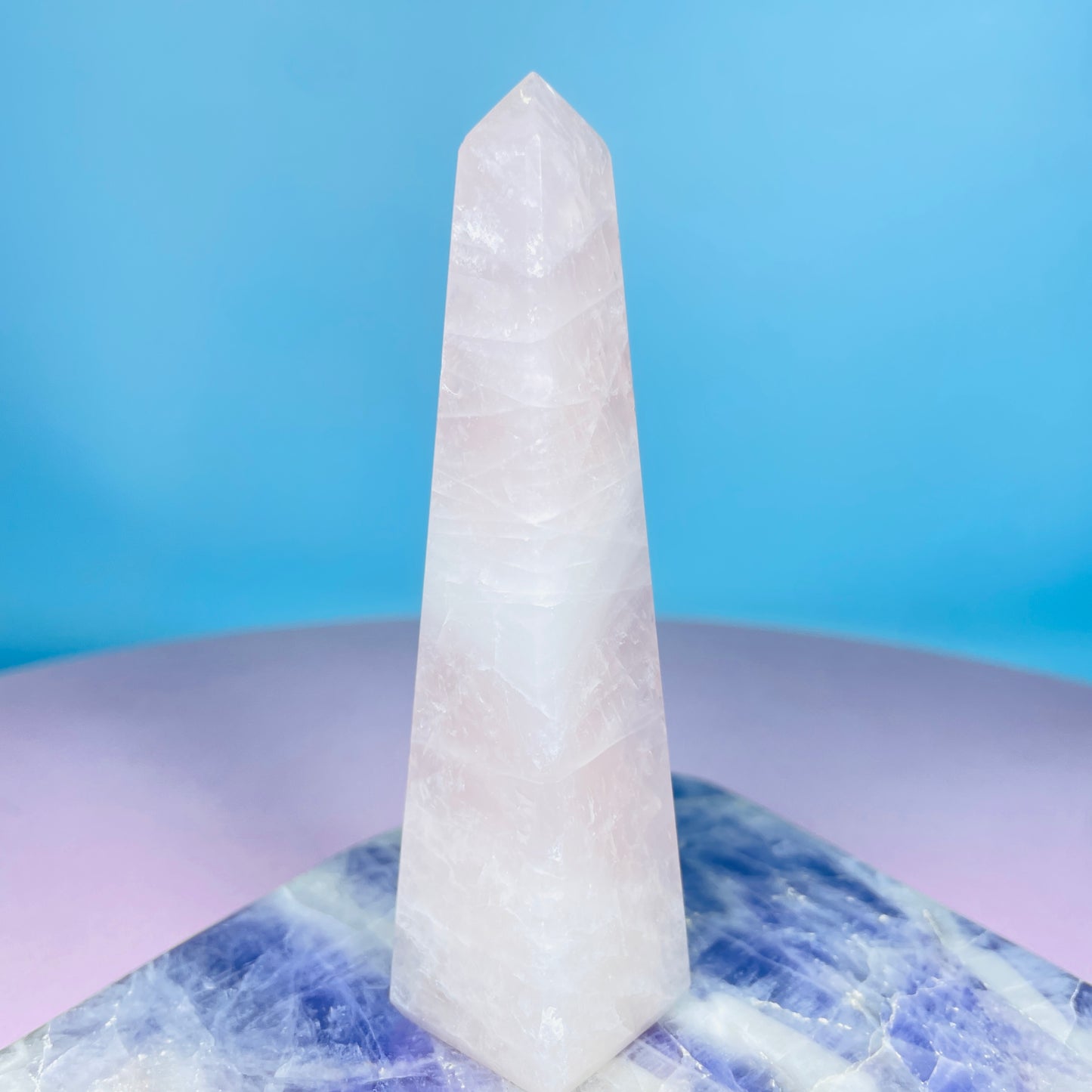 Rose Quartz Medium Obelisk Tower