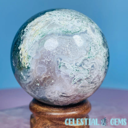 Moss Agate Egg Medium Carving