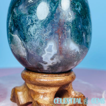 Moss Agate Egg Medium Carving