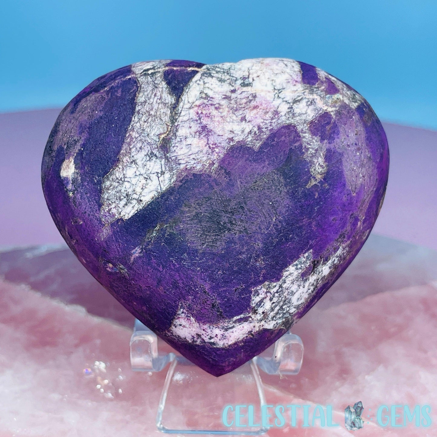 Purpurite Heart Medium Carving (Video)