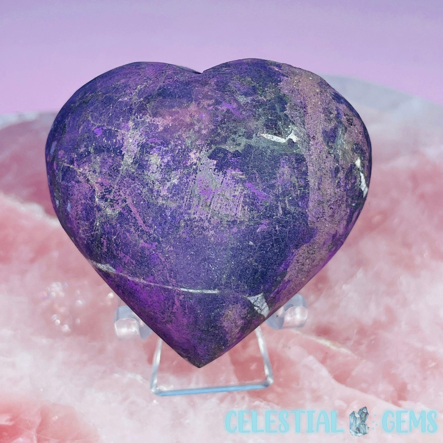 Purpurite Heart Medium Carving (Video)