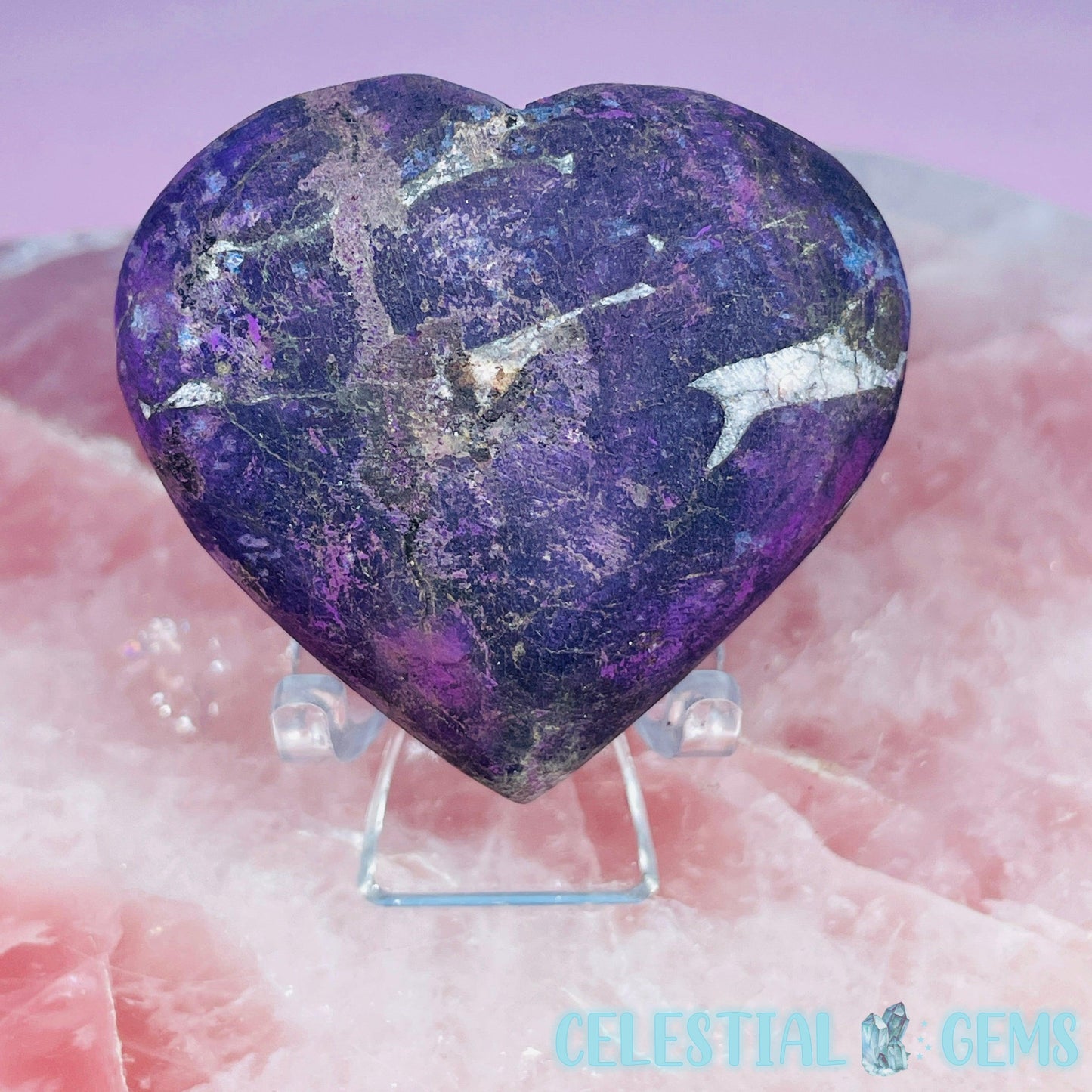 Purpurite Heart Medium Carving (Video)