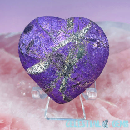 Purpurite Heart Medium Carving (Video)