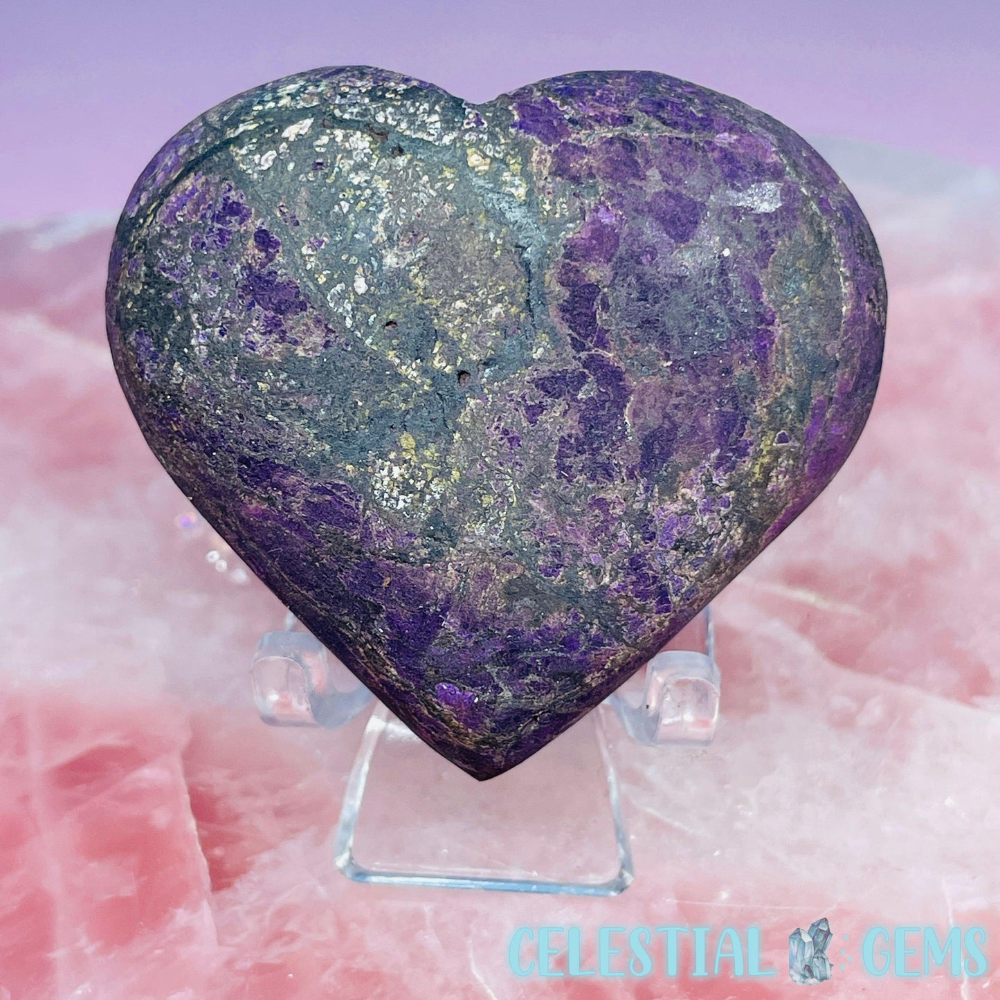 Purpurite Heart Medium Carving (Video)