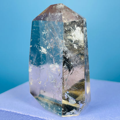 Rutilated Smoky Quartz Small Tower (Video)