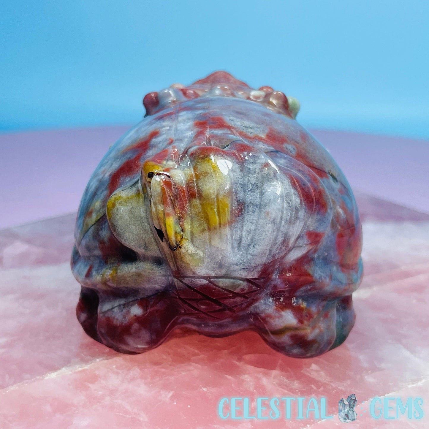 Ocean Jasper 'Pixiu' Dragon Frog Carving