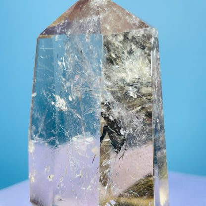 Rutilated Smoky Quartz Small Tower (Video)