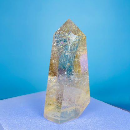 Rutilated Smoky Quartz Small Tower (Video)