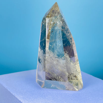 Rutilated Smoky Quartz Small Tower (Video)