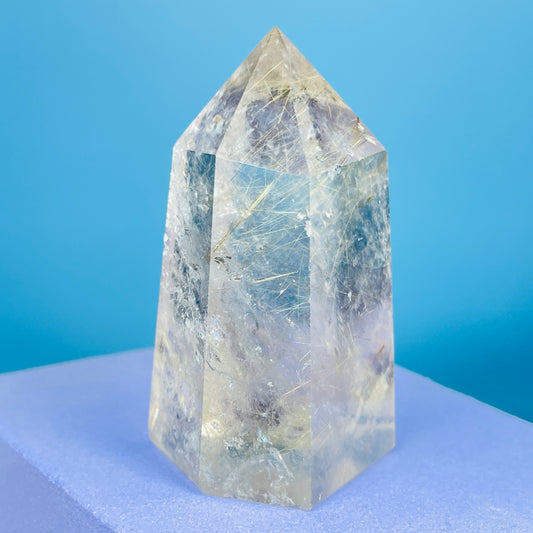 Rutilated Smoky Quartz Small Tower (Video)