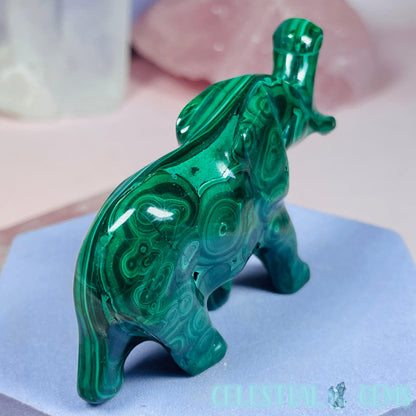 Malachite Elephant Small Carving D