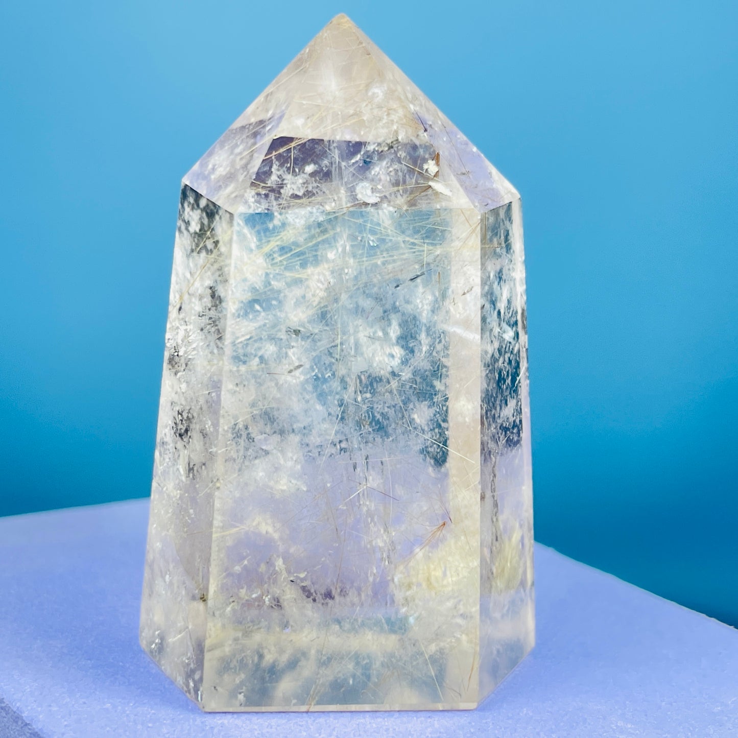 Rutilated Smoky Quartz Small Tower (Video)