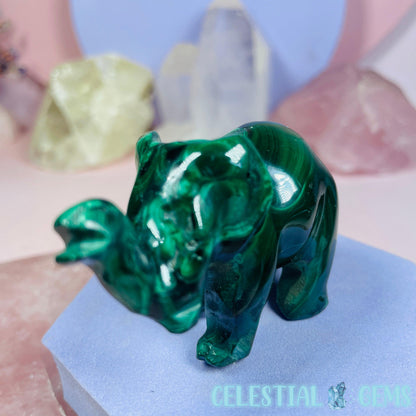 Malachite Elephant Small Carving E