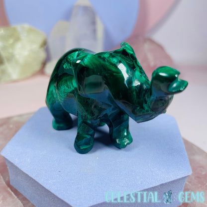 Malachite Elephant Small Carving E