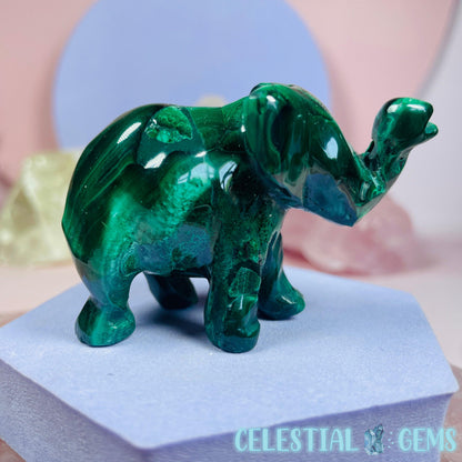 Malachite Elephant Small Carving E