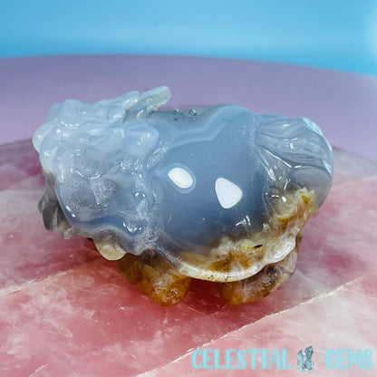 Druzy Agate 'Pixiu' Dragon Frog Carving