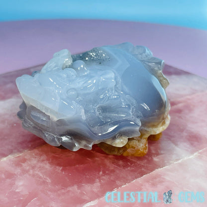 Druzy Agate 'Pixiu' Dragon Frog Carving