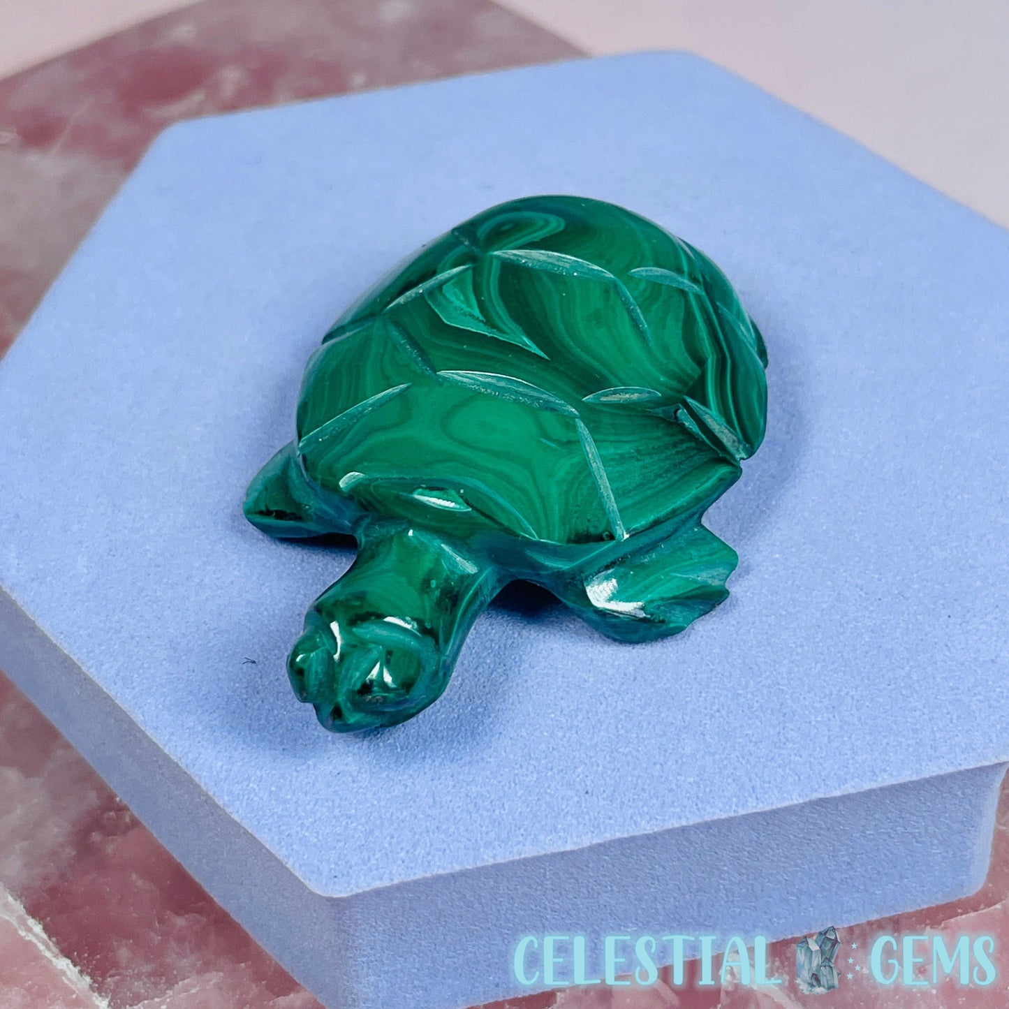 Malachite Tortoise Small Carving A