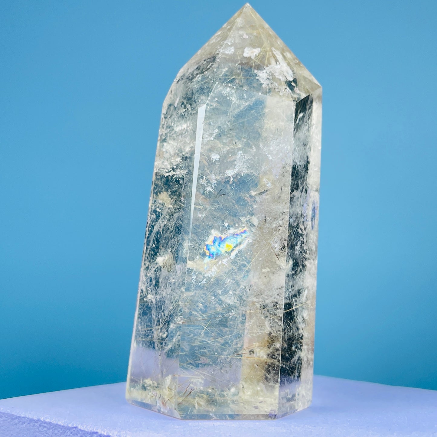 Rutilated Smoky Quartz Small Tower (Video)