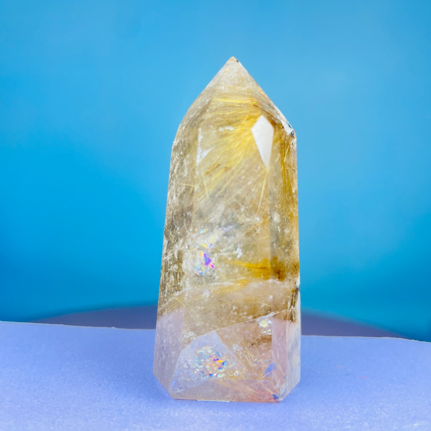 Rutilated Smoky Quartz Small Tower (Video)