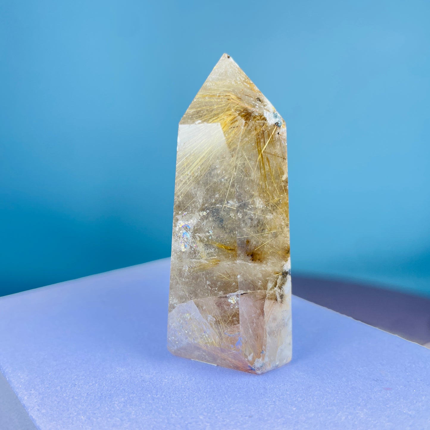 Rutilated Smoky Quartz Small Tower (Video)