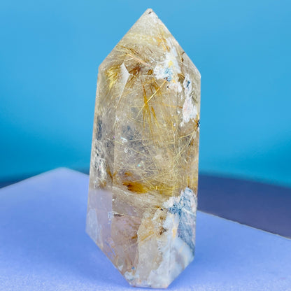 Rutilated Smoky Quartz Small Tower (Video)