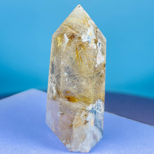 Rutilated Smoky Quartz Small Tower (Video)