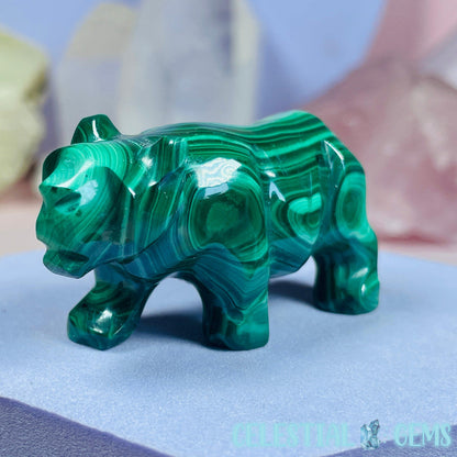 Malachite Bear Small Carving