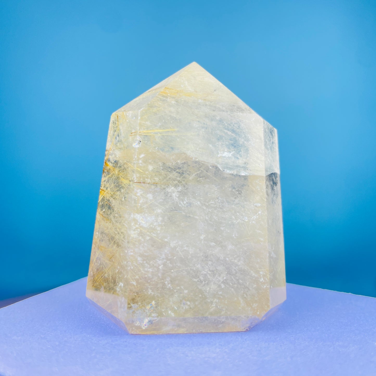 Rutilated Smoky Quartz Small Chunky Tower (Video)