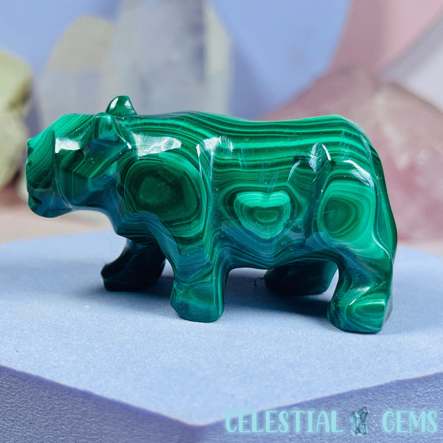 Malachite Bear Small Carving