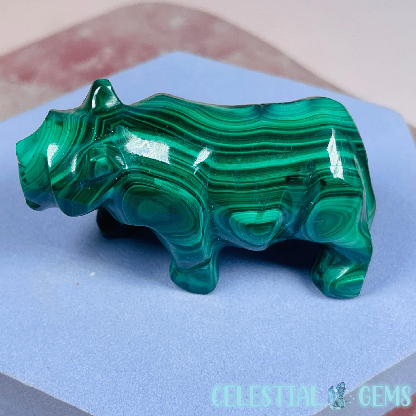 Malachite Bear Small Carving