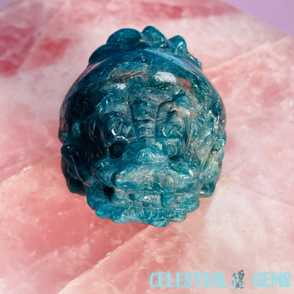 Blue Apatite 'Pixiu' Dragon Frog Carving