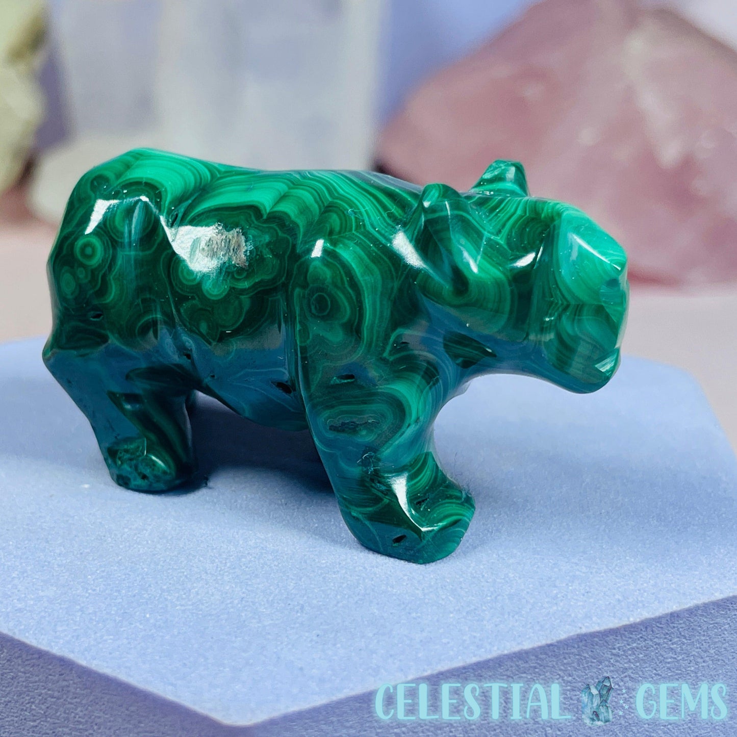 Malachite Bear Small Carving