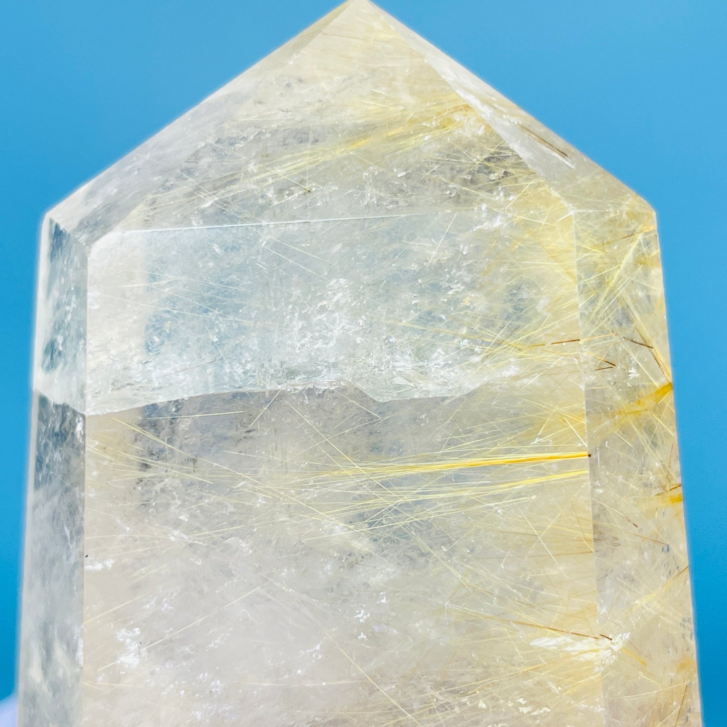 Rutilated Smoky Quartz Small Chunky Tower (Video)