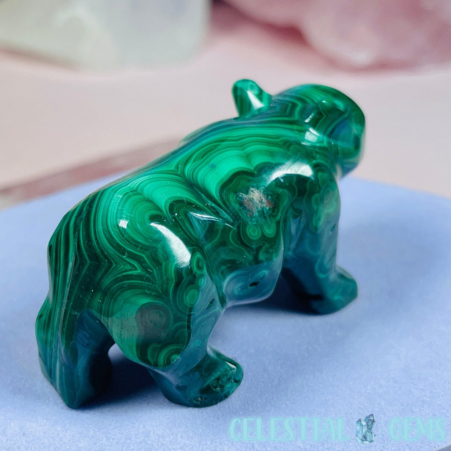 Malachite Bear Small Carving