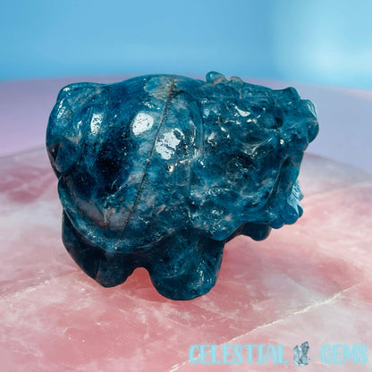 Blue Apatite 'Pixiu' Dragon Frog Carving
