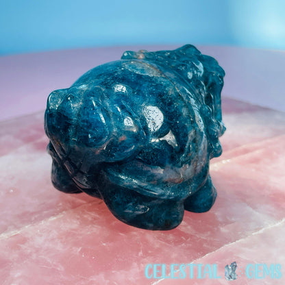 Blue Apatite 'Pixiu' Dragon Frog Carving
