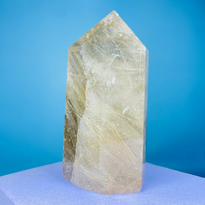 Rutilated Smoky Quartz Small Chunky Tower (Video)