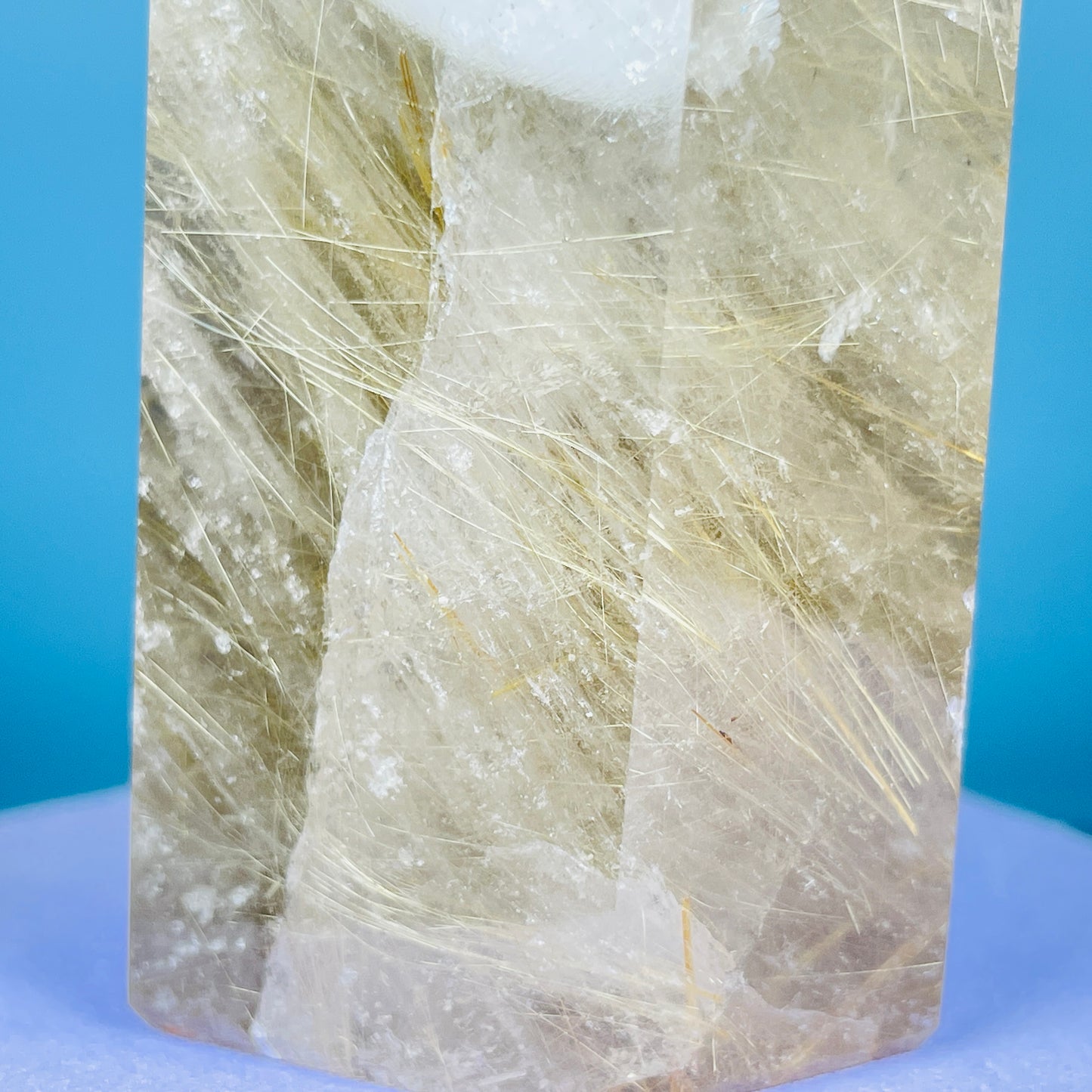 Rutilated Smoky Quartz Small Chunky Tower (Video)