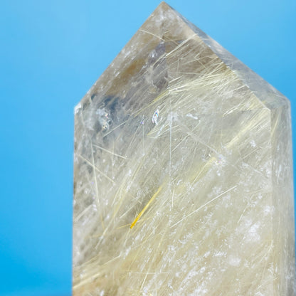 Rutilated Smoky Quartz Small Chunky Tower (Video)